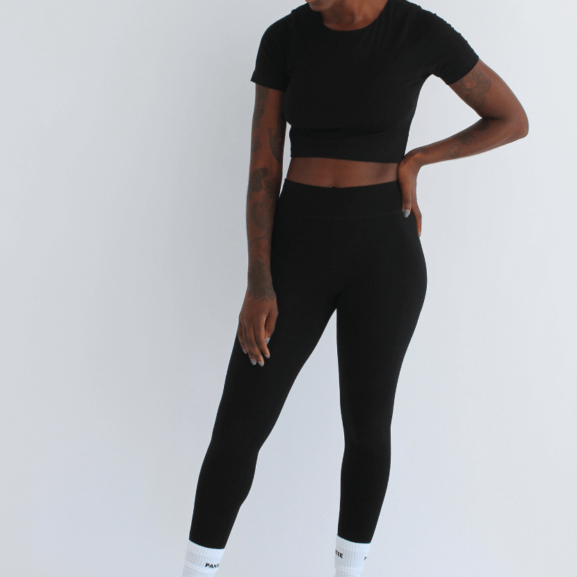 black organic cotton leggings