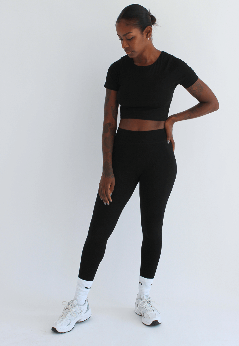 black organic cotton leggings