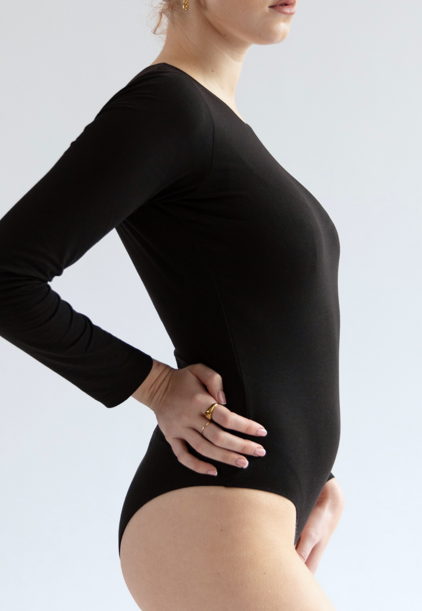  Womens Long Sleeve Bodysuit Thong: Double Lined Slimming  Body Suit