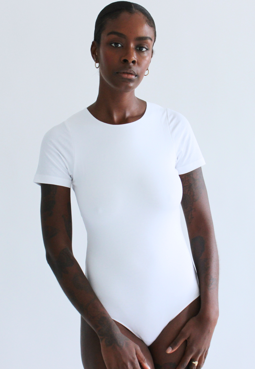 Organic Cotton Long Sleeve V-Neck Bodysuit
