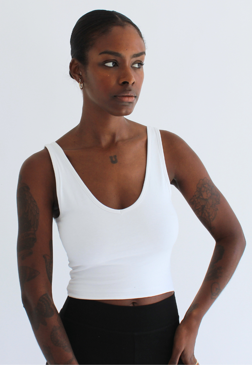 Women's On The Go-to Rib Crop Tank made with Organic Cotton